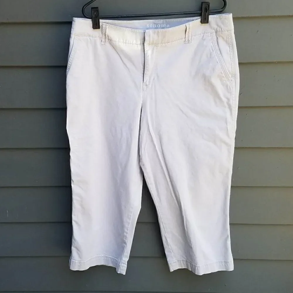 Sonoma Off White Cropped Pants Size 14